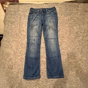 Express Stella Boot Leg Jeans Medium Wash Blue Denim Size 0 Classic Y2K Style